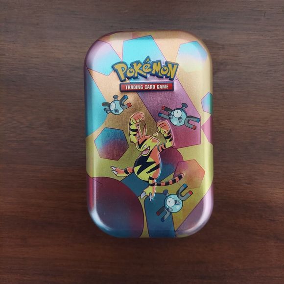 Empty Pokémon 151 Tin Electabuzz & Magnemite Coin & Card - Picture 1 of 2